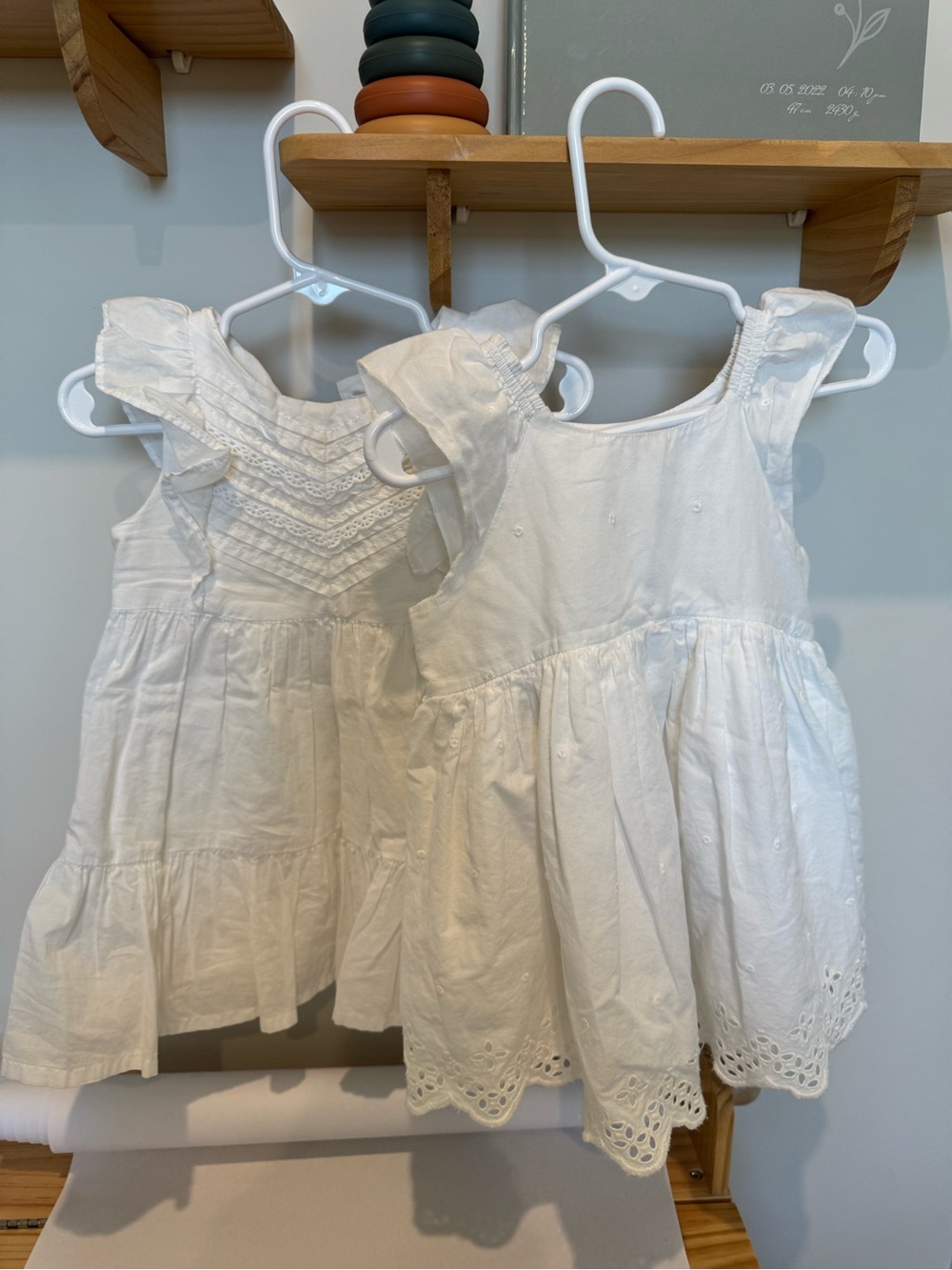 Two white dresses